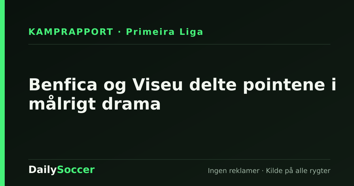 Benfica og Viseu delte pointene i målrigt drama — DailySoccer