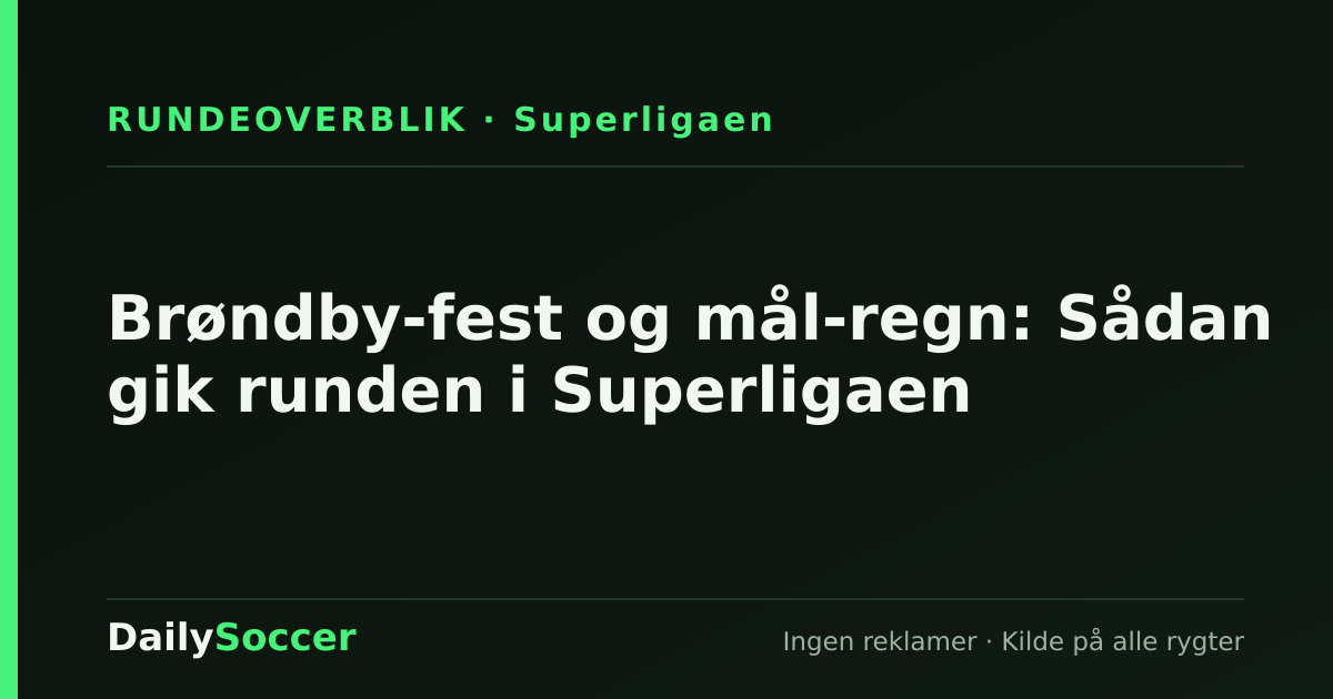 Brøndby-fest og mål-regn: Sådan gik runden i Superligaen — DailySoccer