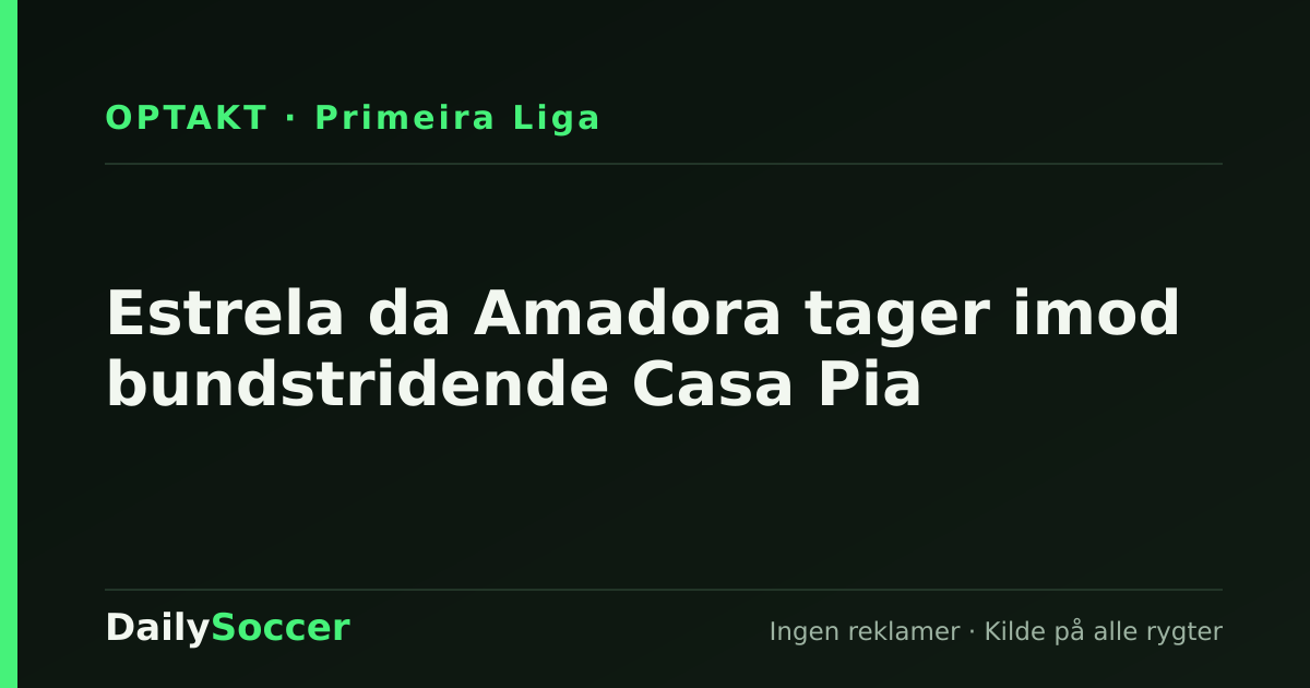 Estrela da Amadora tager imod bundstridende Casa Pia — DailySoccer