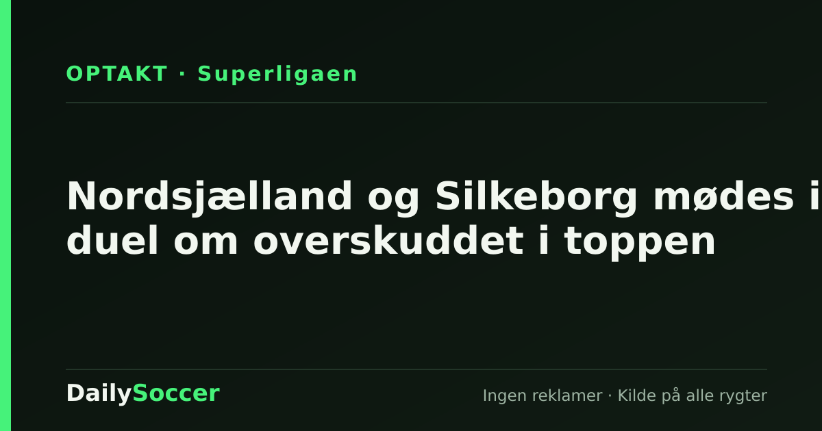 Nordsjælland og Silkeborg mødes i duel om overskuddet i toppen — DailySoccer