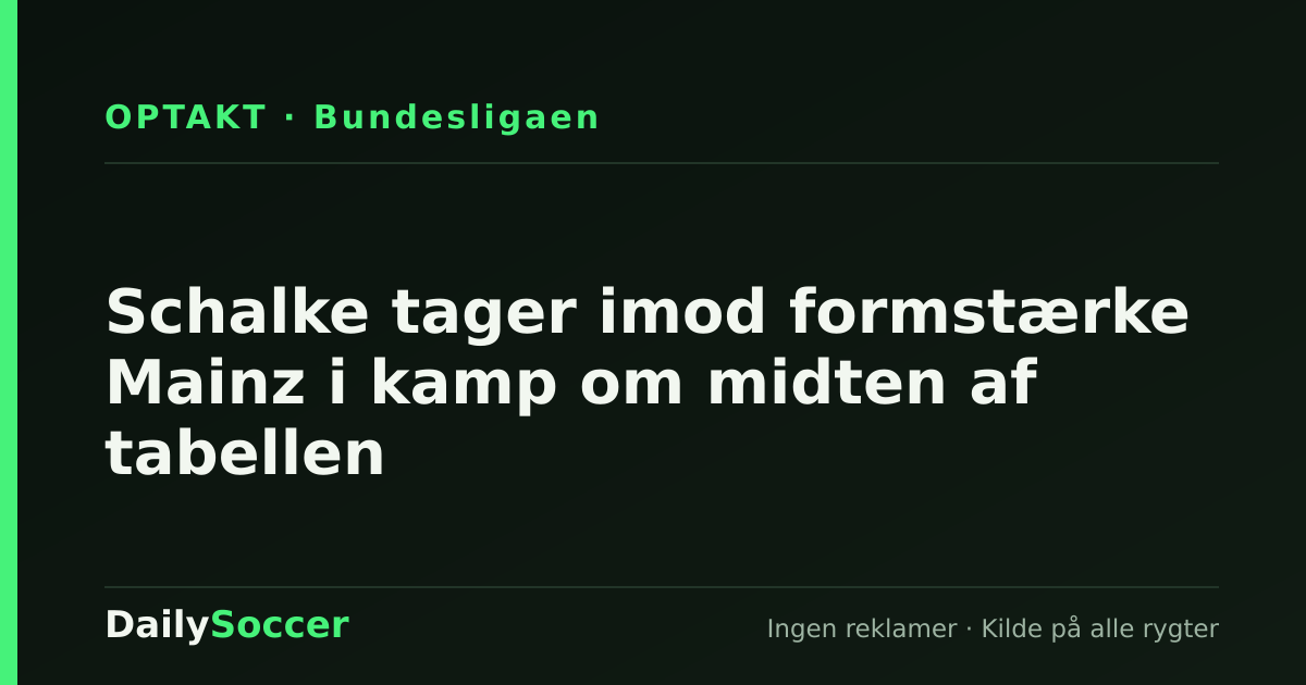 Schalke tager imod formstærke Mainz i kamp om midten af tabellen — DailySoccer