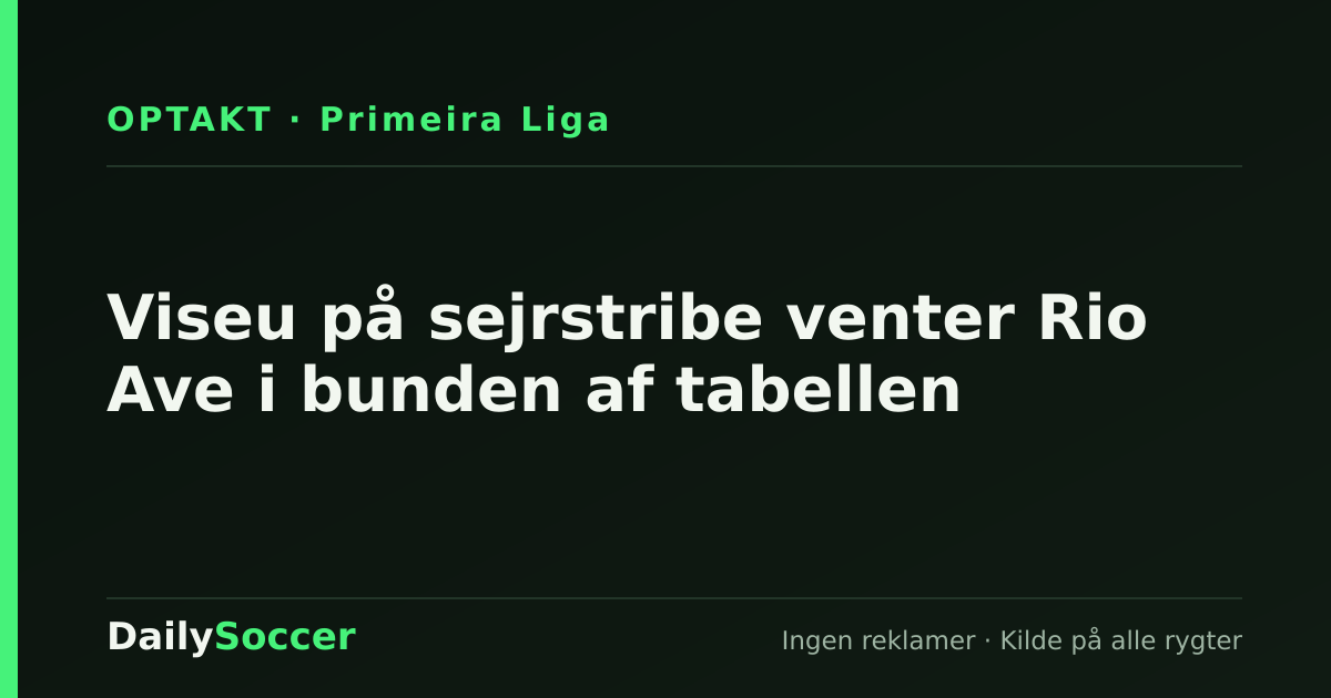 Viseu på sejrstribe venter Rio Ave i bunden af tabellen — DailySoccer